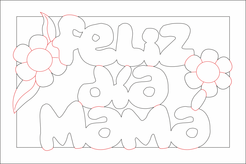 Cuadro con flores y mensaje — vector para corte CNC