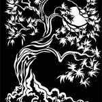 Árbol con luna - Vector descarganle para corte CNC y grabado laser gratis | Stanser