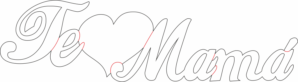 Letrero para Mamá — vector para corte CNC