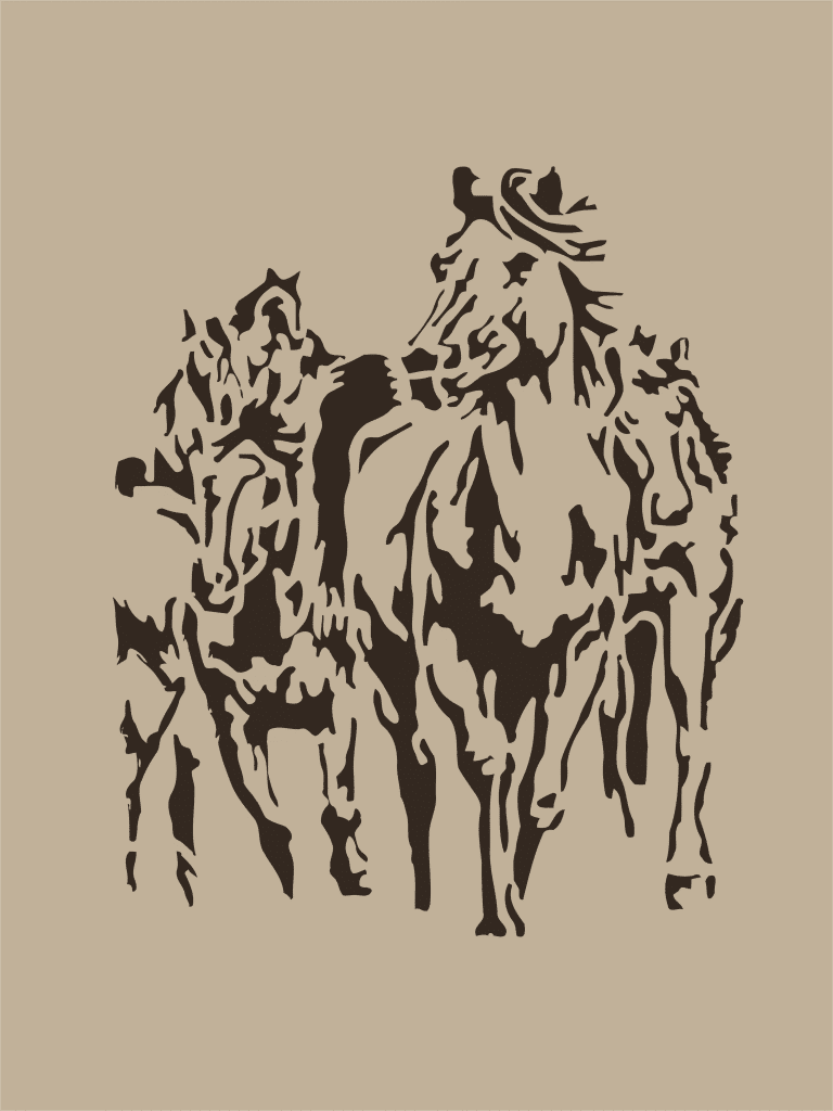 Imagen de caballos — vector para corte CNC