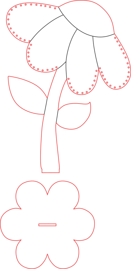 Flor con base — vector para corte CNC