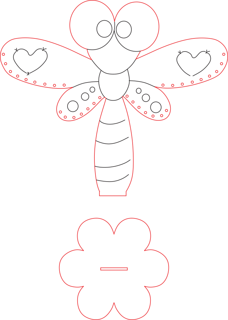Libélula — vector para corte CNC