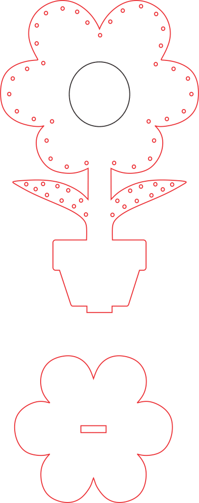 Flor en maceta — vector para corte CNC