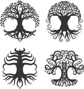 Diseños de árboles con raíces 1