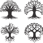 Diseños de árboles con raíces 2 - Vector descarganle para corte CNC y grabado laser gratis | Stanser