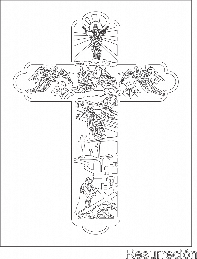Cruz «Resurrección» — vector para corte CNC