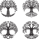 Diseños de árboles con raíces 3 - Vector descarganle para corte CNC y grabado laser gratis | Stanser