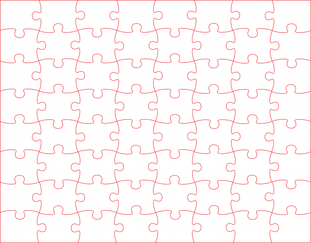 Rompecabezas de 64 piezas — vector para corte CNC