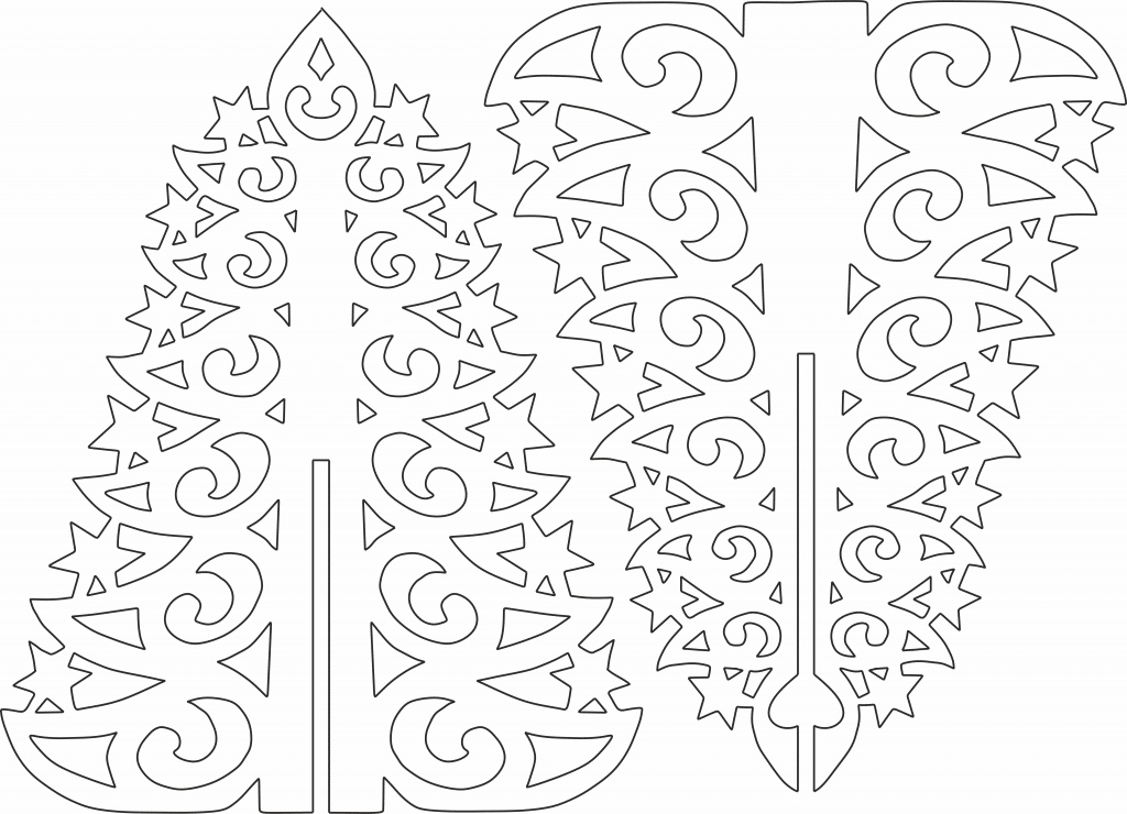 Árbol navideño con estrellas — vector para corte CNC