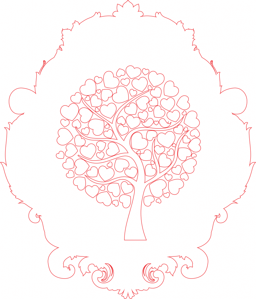Marco vintage con árbol — vector para corte CNC