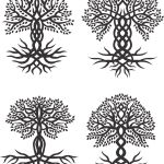 Diseños de árboles con raíces 5 - Vector descarganle para corte CNC y grabado laser gratis | Stanser