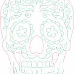 Cráneo tradicional "Día de muertos" - Vector SVG DXF para CNC Router y Laser CO2 - Descargable gratis | Stanser