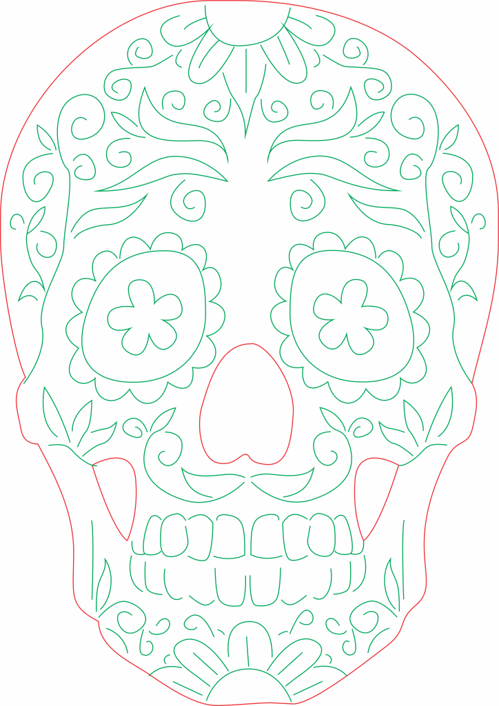 Cráneo tradicional «Día de muertos» — vector para corte CNC