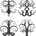 Diseños de árboles con raíces 6 - Vector descarganle para corte CNC y grabado laser gratis | Stanser