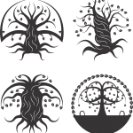 Diseños de árboles con raíces 7 - Vector descarganle para corte CNC y grabado laser gratis | Stanser