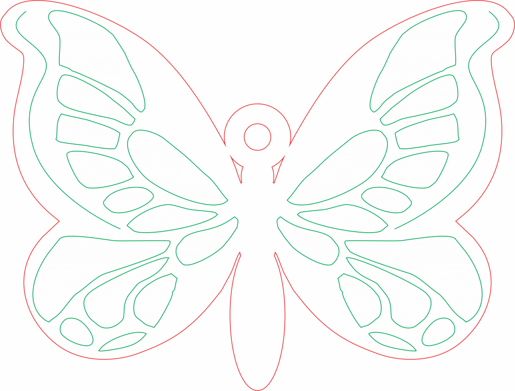 Mariposa colgante — vector para corte CNC