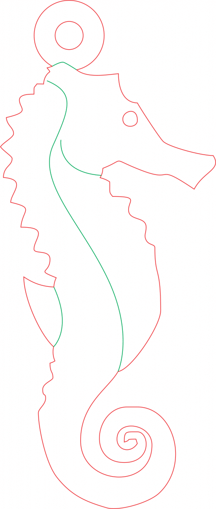 Caballito de mar colgante — vector para corte CNC