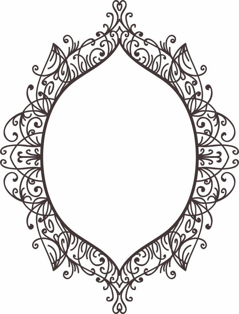 Marco con decorado de líneas finas — vector para corte CNC