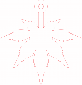 Hoja de marihuana colgante