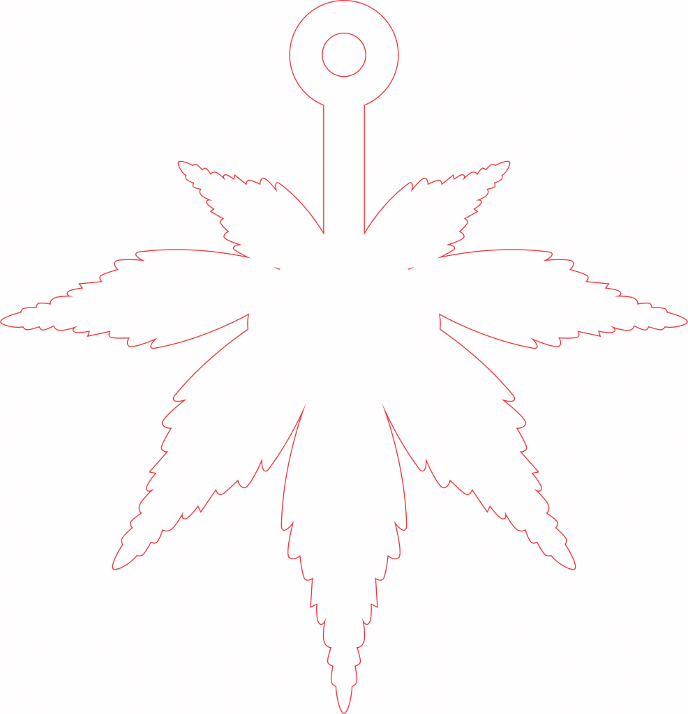Hoja de marihuana colgante — vector para corte CNC