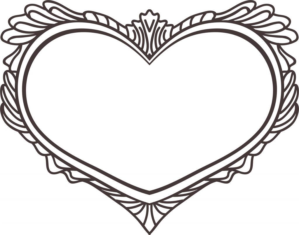 Marco con forma de corazón — vector para corte CNC