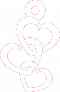 Colgante de corazones