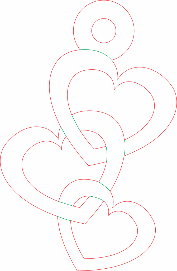 Colgante de corazones — vector para corte CNC