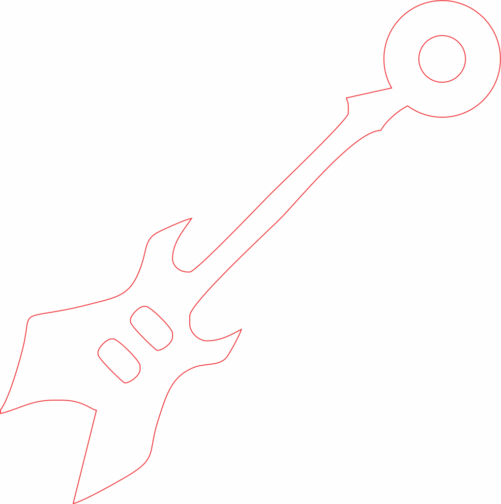Colgante de guitarra — vector para corte CNC