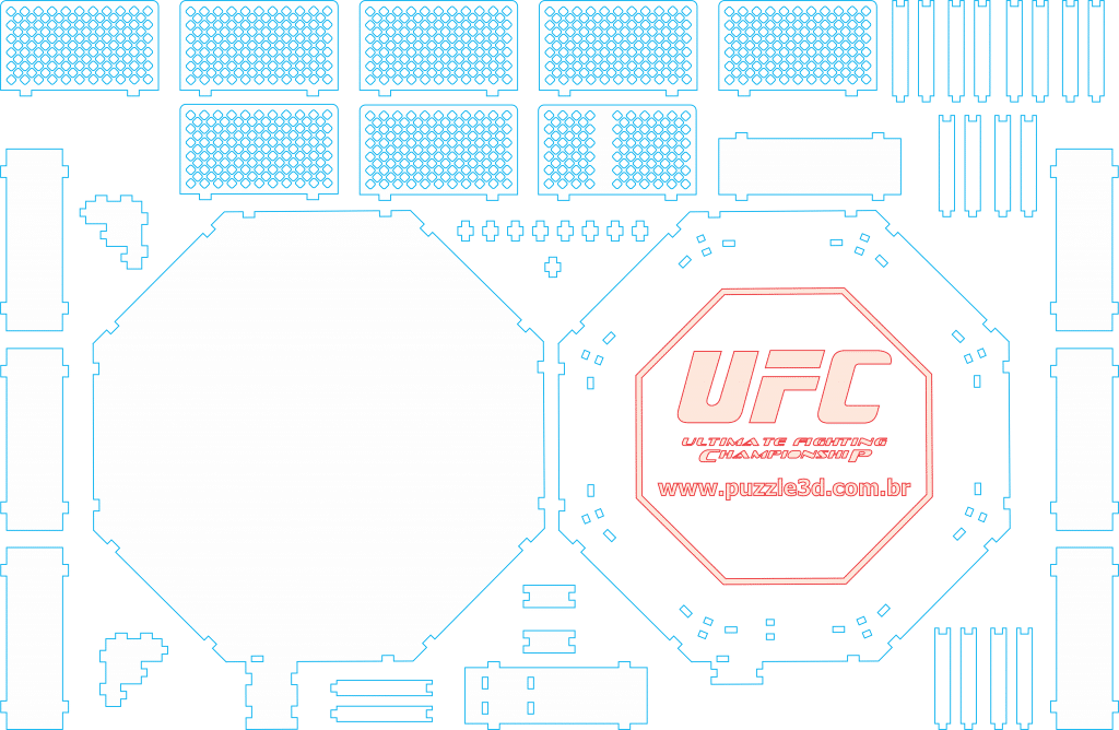 Ring de luchas — vector para corte CNC