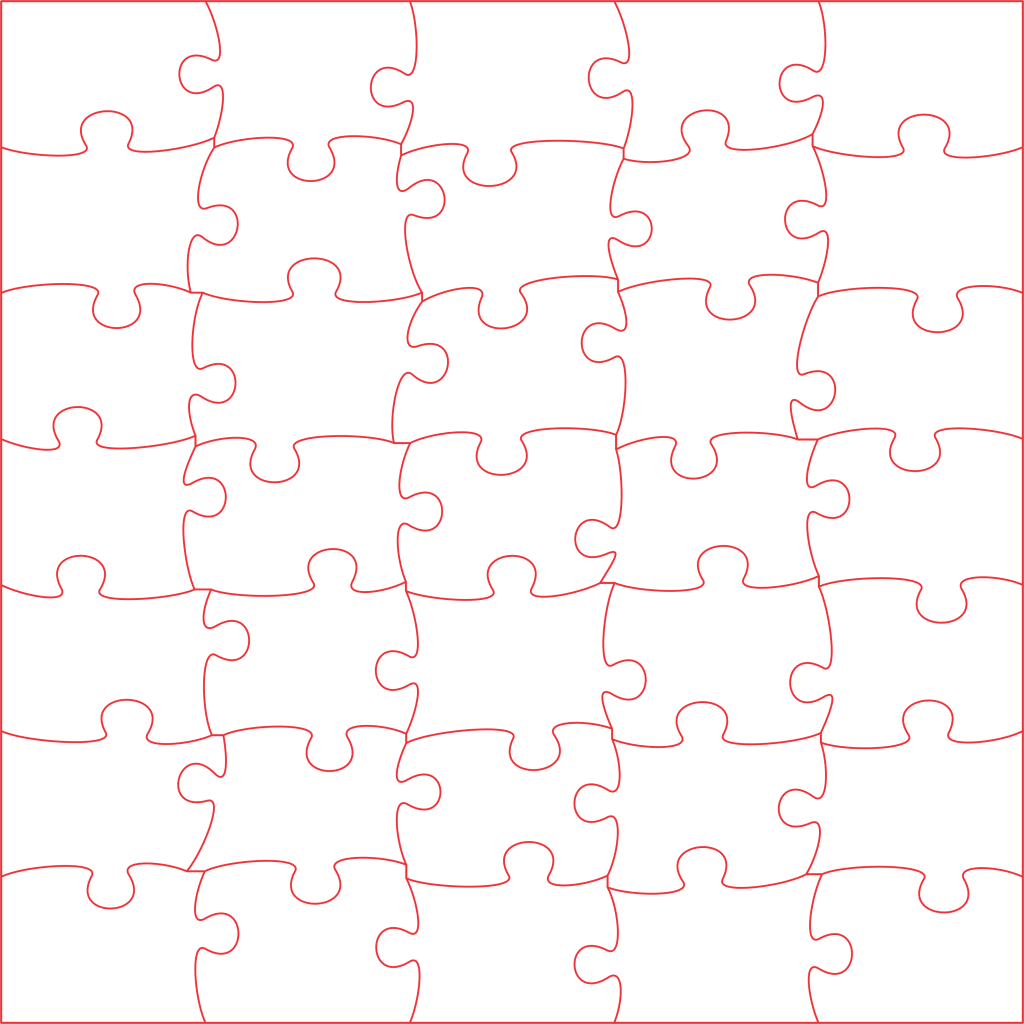 Rompecabezas de 35 piezas — vector para corte CNC