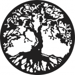 Círculo con árbol en su interior - Vector descarganle para corte CNC y grabado laser gratis | Stanser