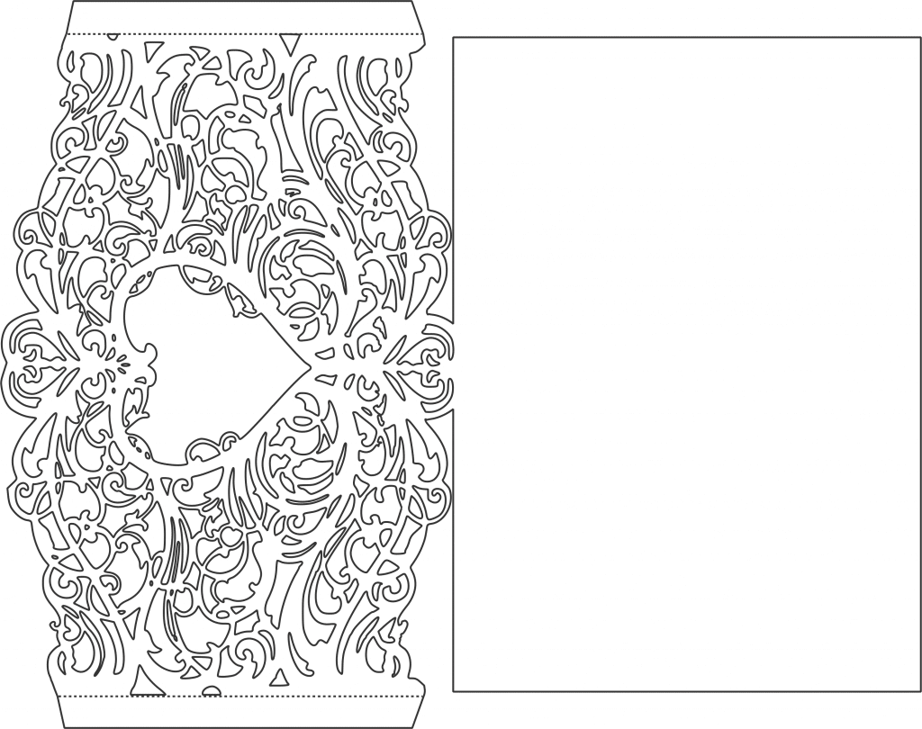 Invitación de corazón — vector para corte CNC
