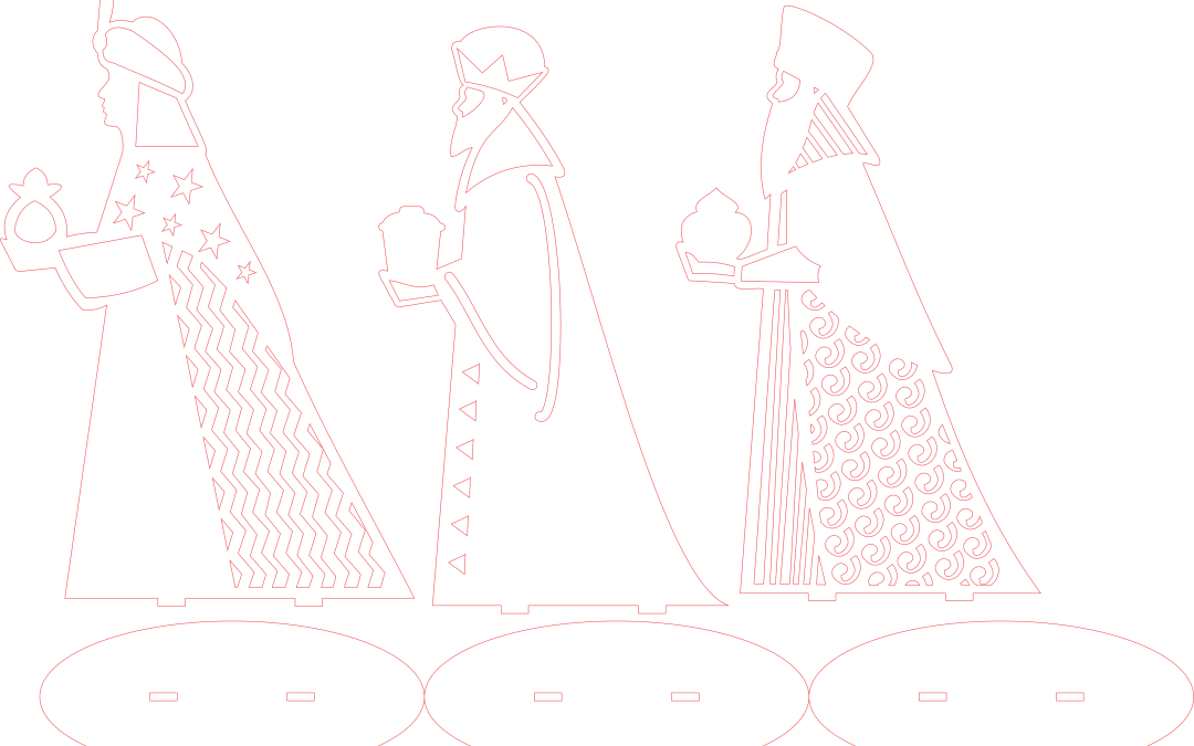 Tres reyes magos con base
