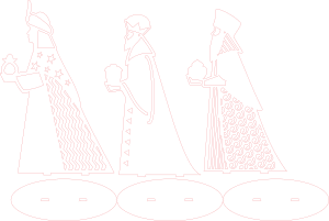 Tres reyes magos con base