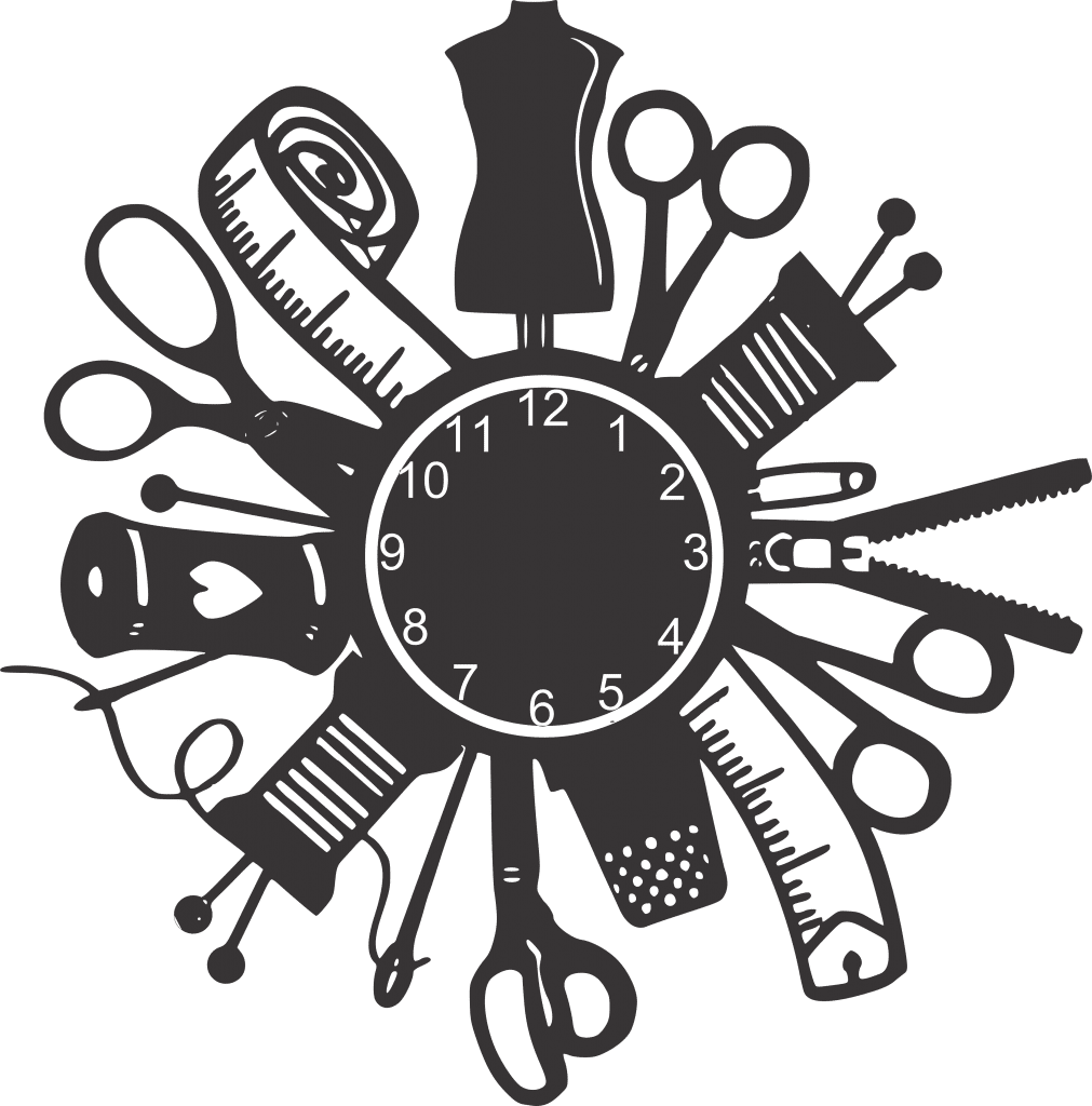 Reloj «Costura» — vector para corte CNC