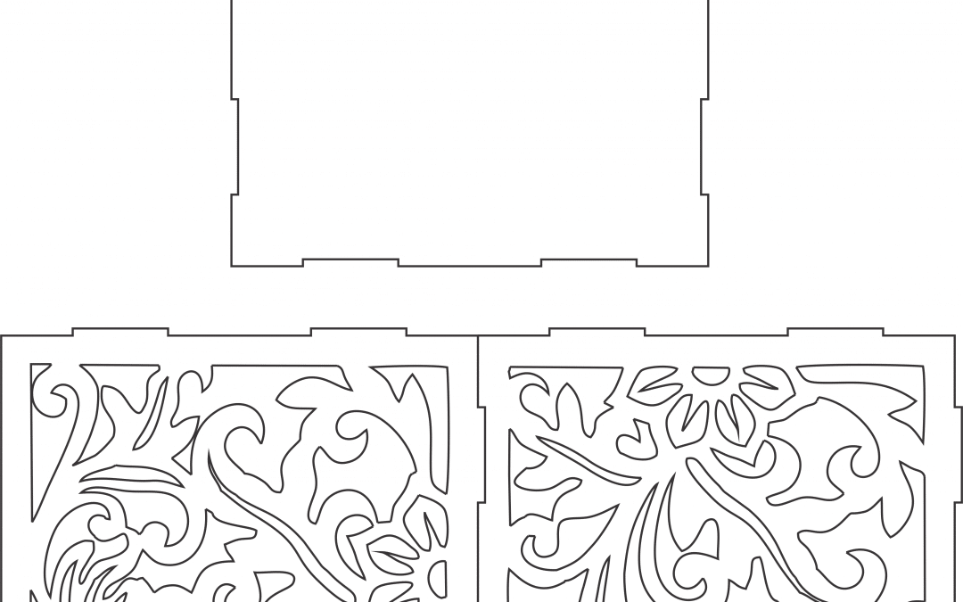 Caja de panel con grecas