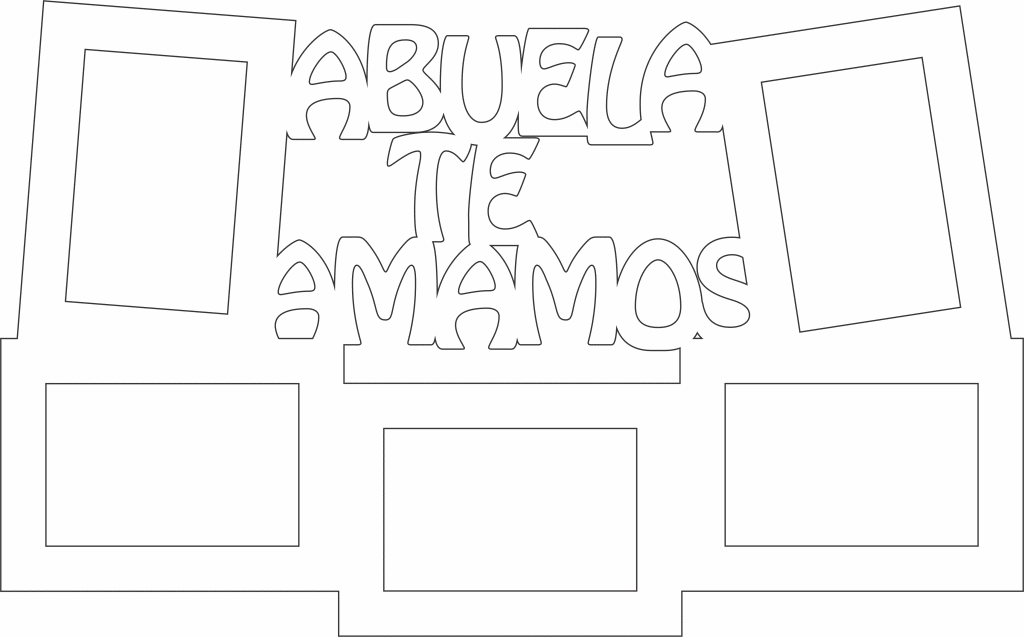 Portarretratos «Abuela te amamos» — vector para corte CNC