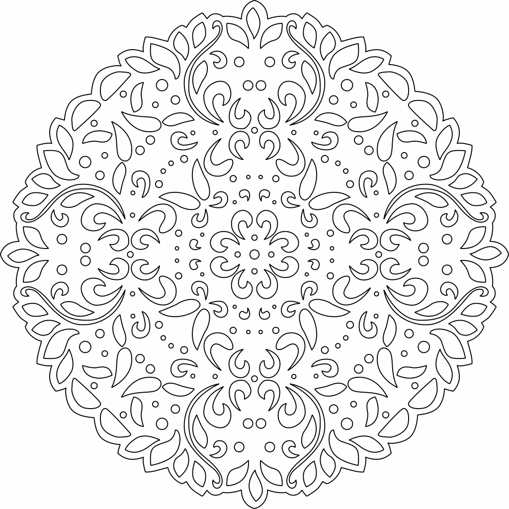 Círculo calado con flores — vector para corte CNC