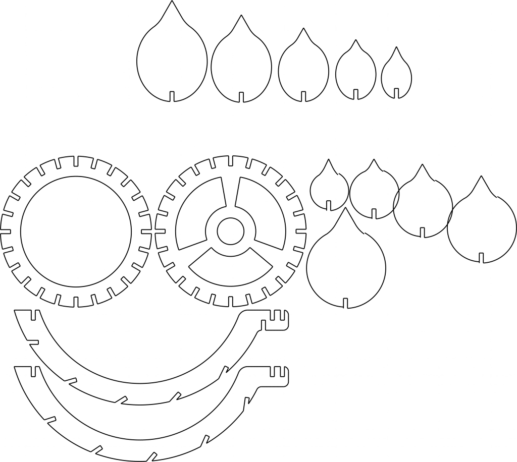 Lámpara «Engranajes» armable — vector para corte CNC