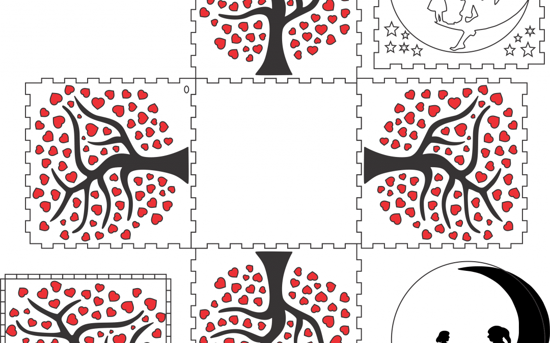 Pantalla de lámpara «Árbol de corazones»