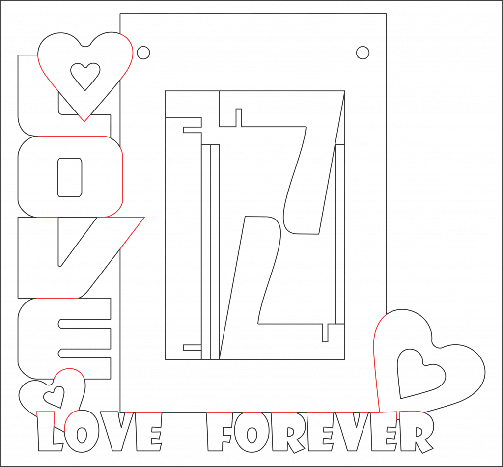 Portarretratos «Love forever» — vector para corte CNC