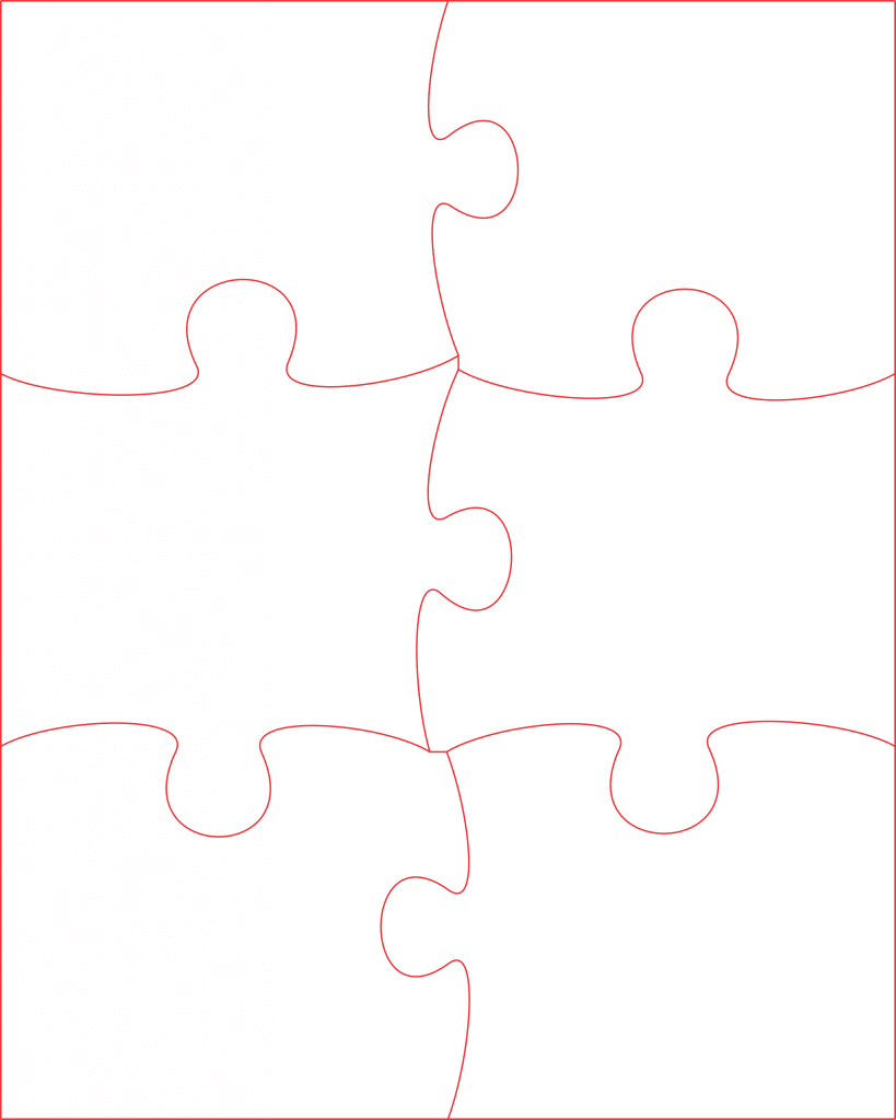 Rompecabezas de 6 piezas — vector para corte CNC