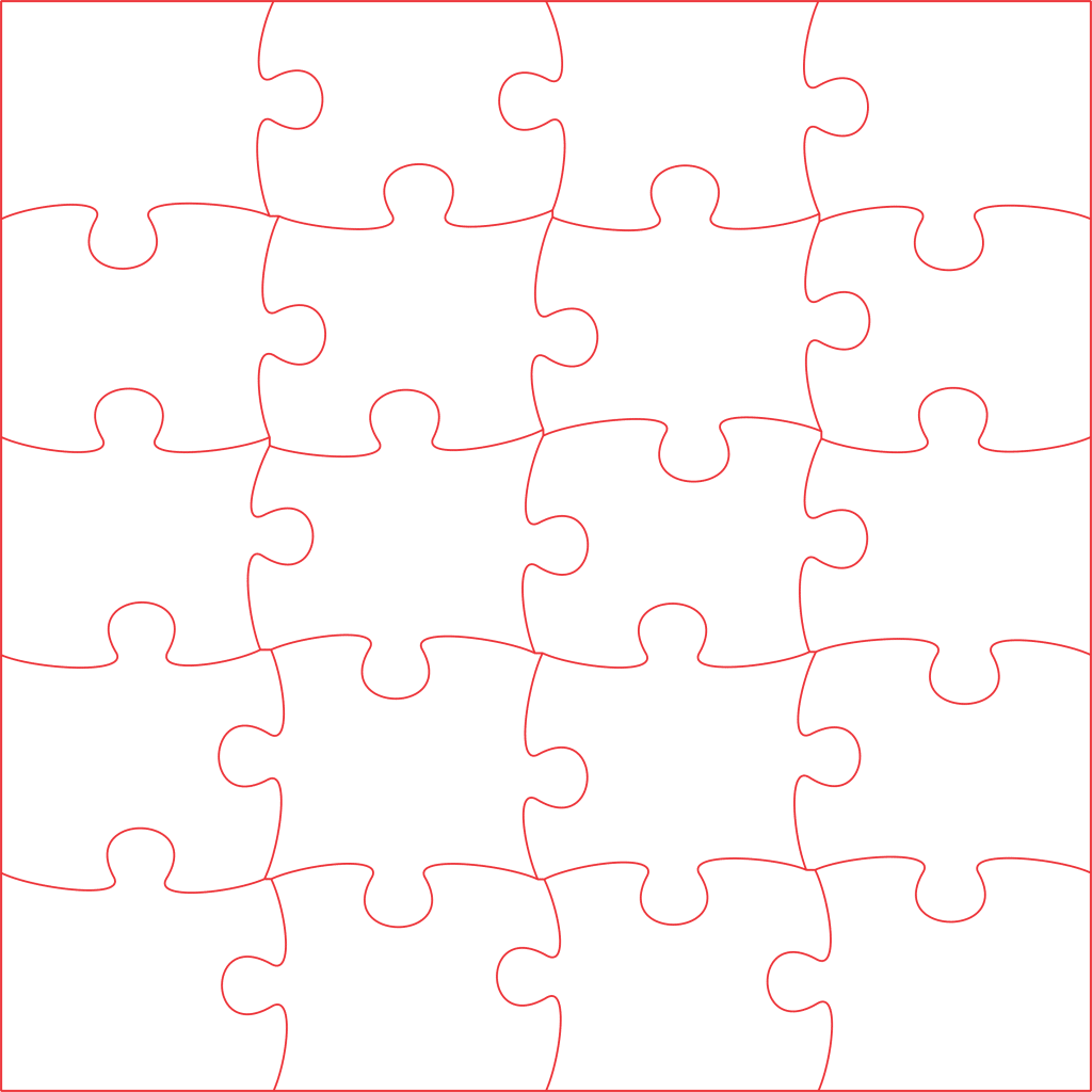 Rompecabezas de 20 piezas — vector para corte CNC
