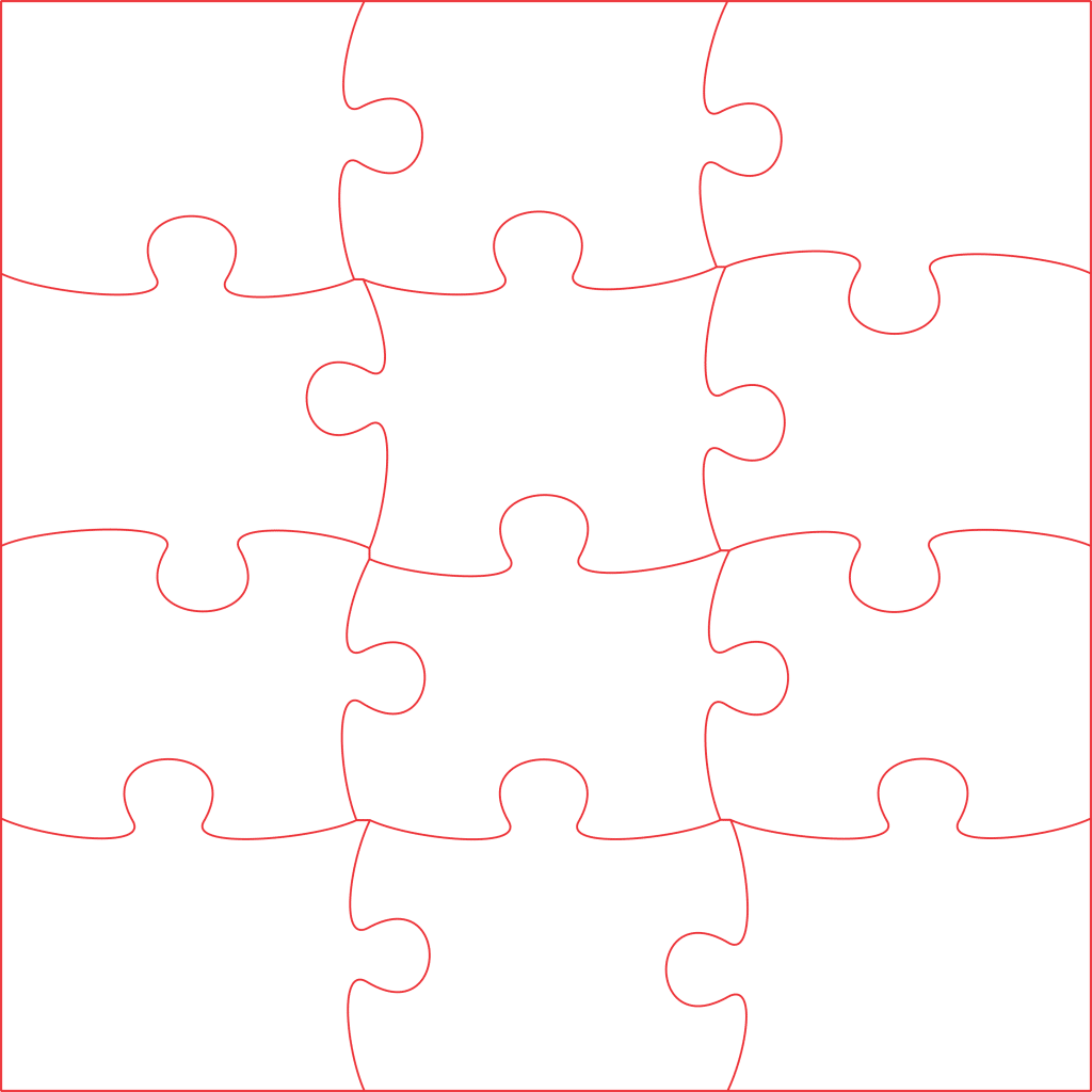Rompecabezas de 12 piezas — vector para corte CNC