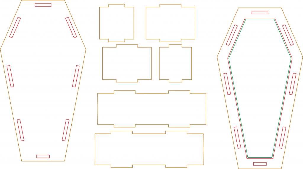 Ataúd armable — vector para corte CNC
