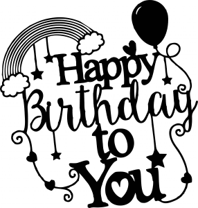 «Happy birthday…» letrero