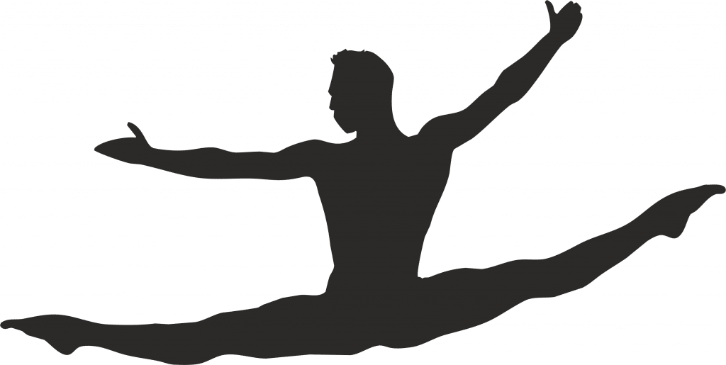 Bailarín en split de brazos abiertos — vector para corte CNC