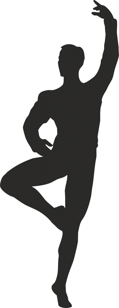 Silueta de bailarín en pie — vector para corte CNC