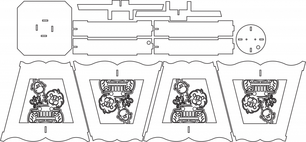 Pantalla de lámpara «Safari» — vector para corte CNC