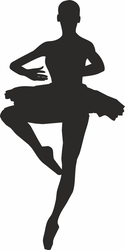 Silueta de bailarina en relevé — vector para corte CNC